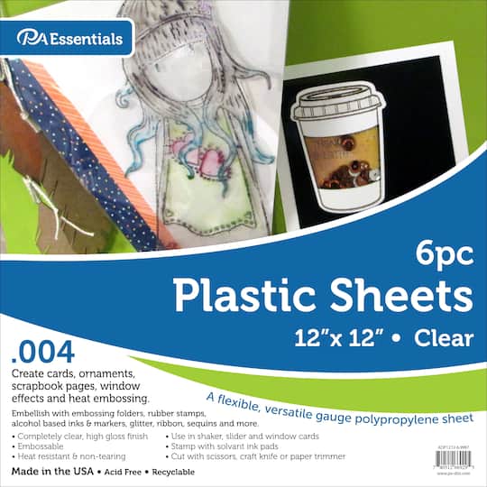 PA Essentials .004" 12" x 12" Clear Plastic Sheets Michaels